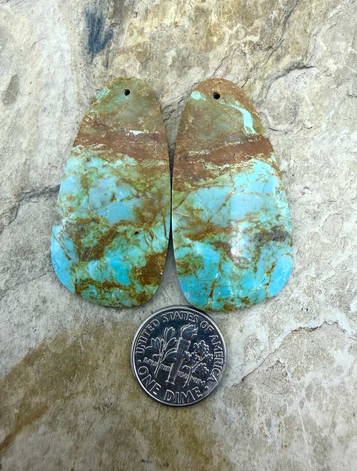 RARE Number 8 Turquoise (Nevada) BIG Matching Earring Slab