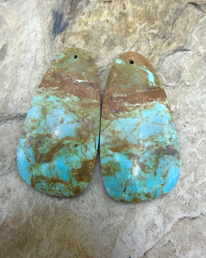 RARE Number 8 Turquoise (Nevada) BIG Matching Earring Slab