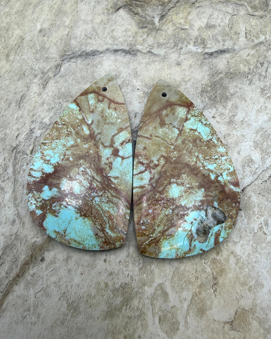 RARE Number 8 Turquoise (Nevada) BIG Matching Earring Slab