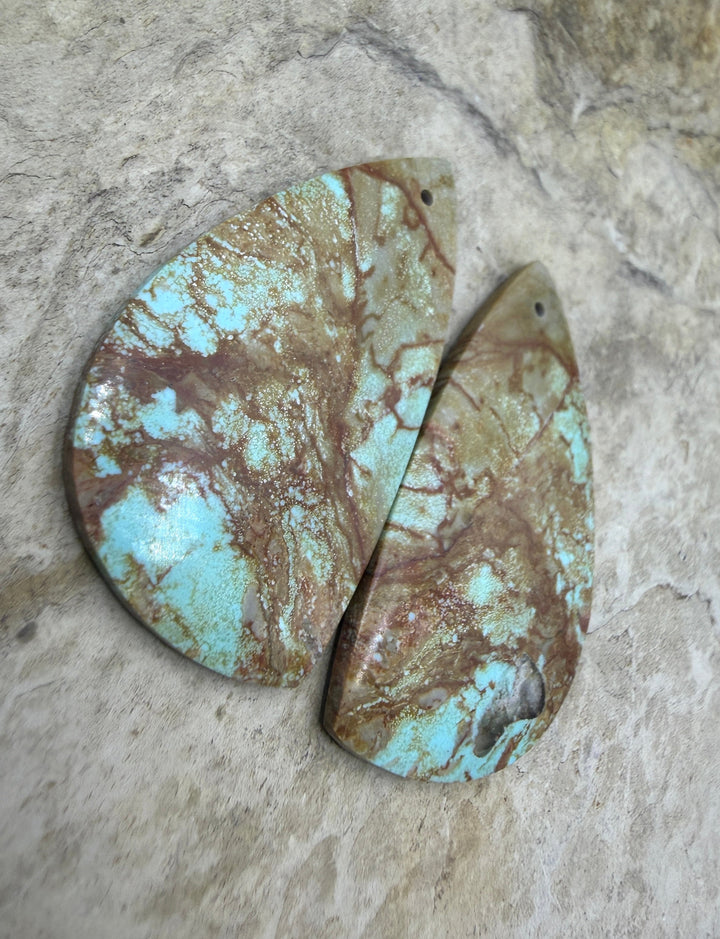 RARE Number 8 Turquoise (Nevada) BIG Matching Earring Slab