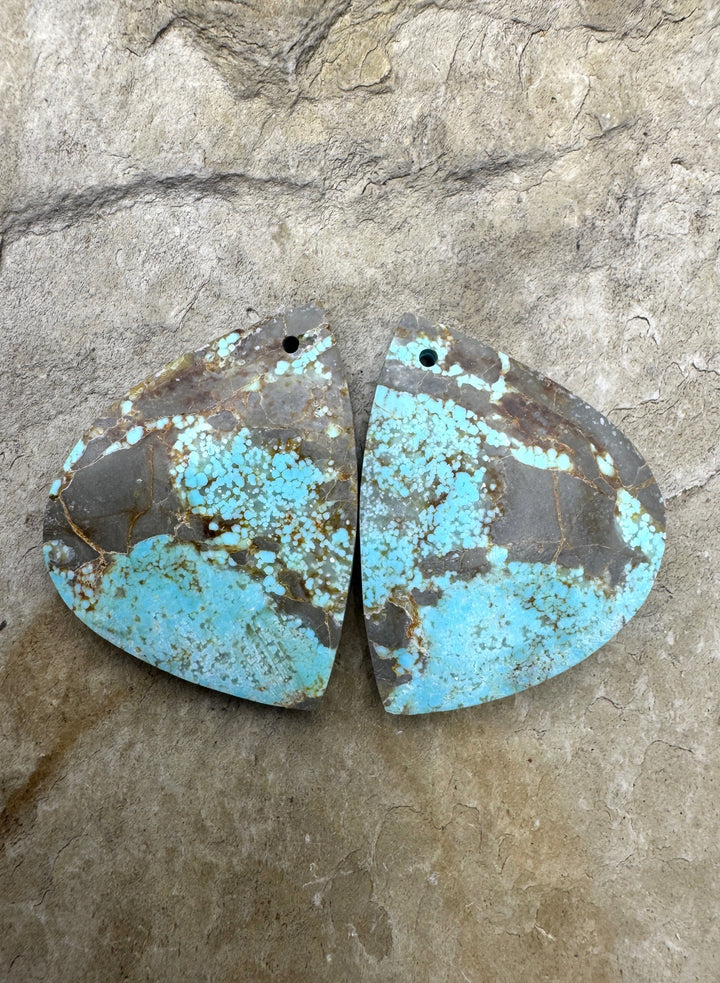 RARE Number 8 Turquoise (Nevada) BIG Matching Earring Slab