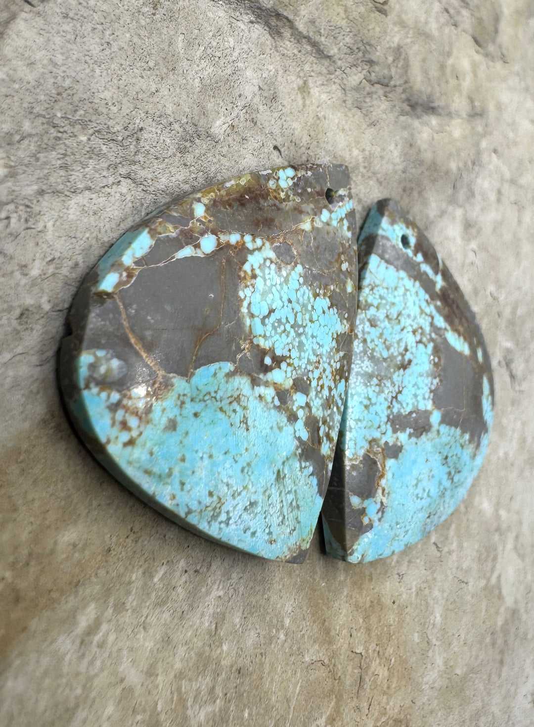 RARE Number 8 Turquoise (Nevada) BIG Matching Earring Slab
