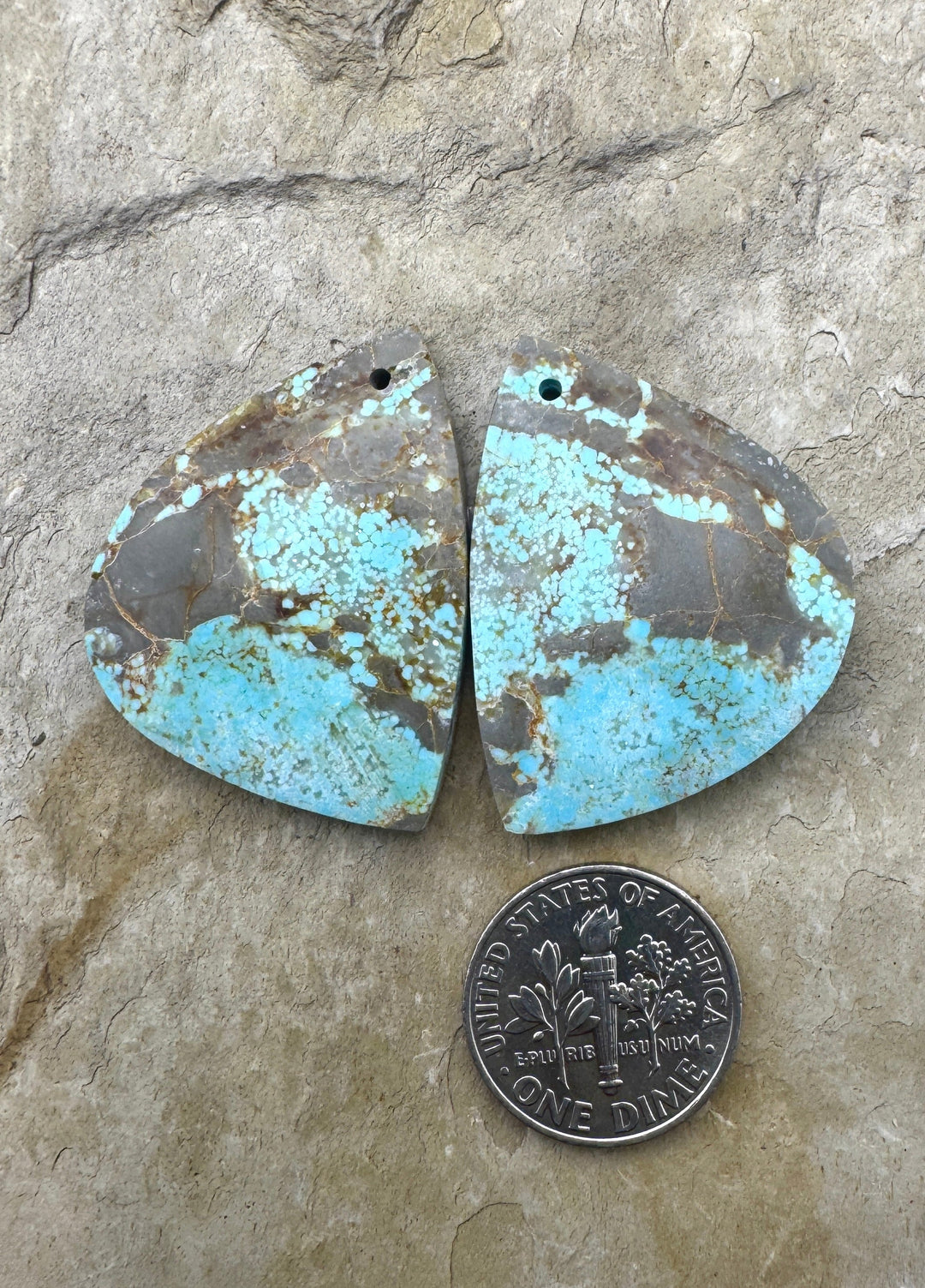 RARE Number 8 Turquoise (Nevada) BIG Matching Earring Slab