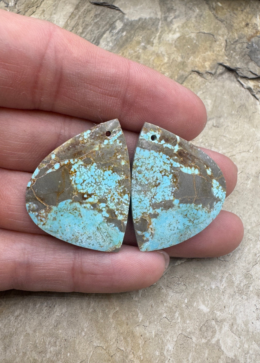 RARE Number 8 Turquoise (Nevada) BIG Matching Earring Slab