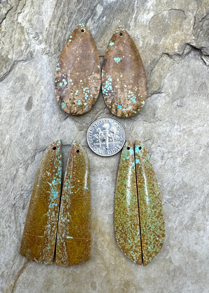 RARE Number 8 Turquoise (Nevada) BIG Matching Earring Slab