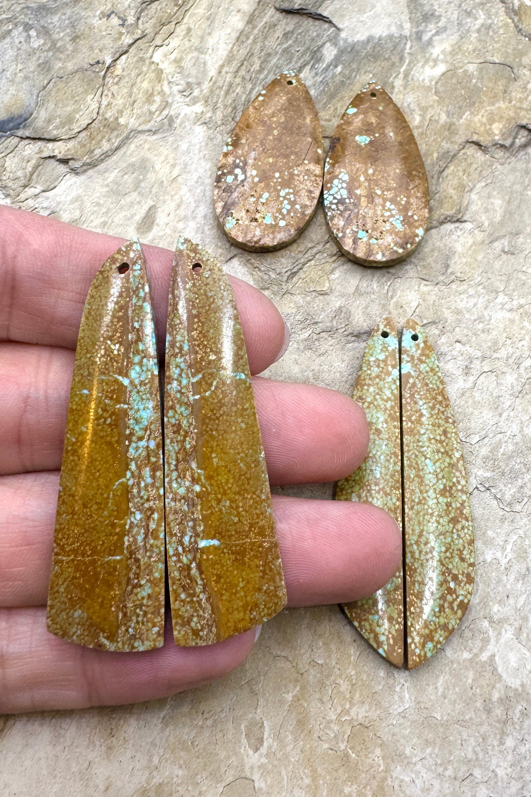 RARE Number 8 Turquoise (Nevada) BIG Matching Earring Slab