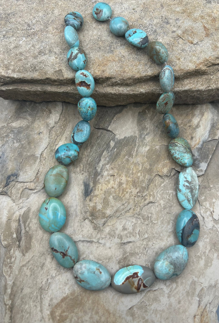 RARE Number 8 Turquoise (Nevada) BIG Rounded Nugget Beads