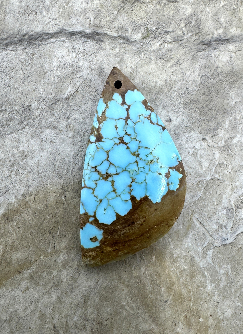 RARE Number 8 Turquoise (Nevada) Focal Pendant 17x34mm