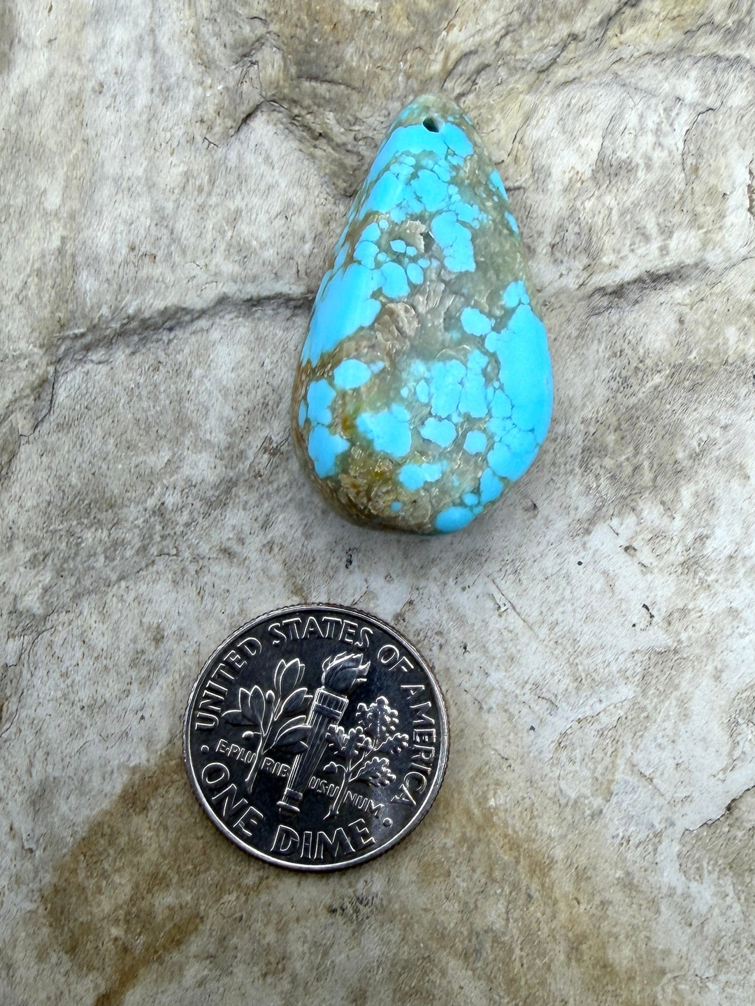 RARE Number 8 Turquoise (Nevada) Focal Pendant Bead