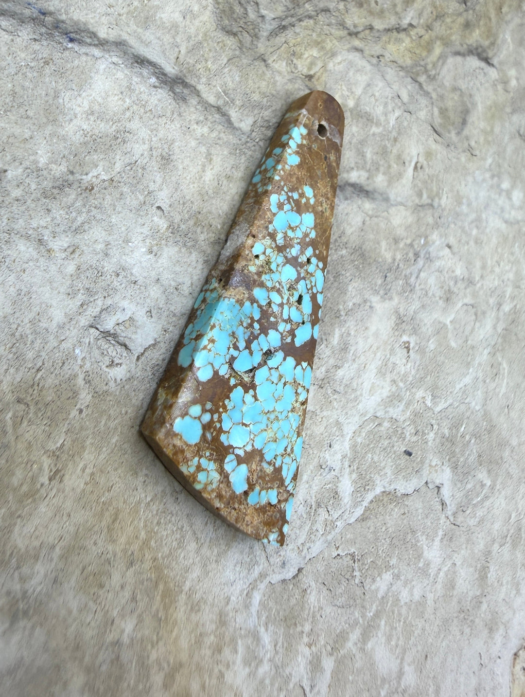 RARE Number 8 Turquoise (Nevada) Focal Pendant Bead 15x40mm