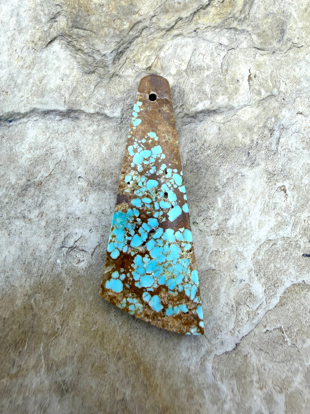 RARE Number 8 Turquoise (Nevada) Focal Pendant Bead 15x40mm