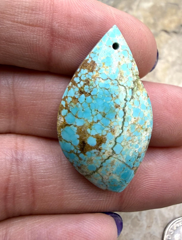 RARE Number 8 Turquoise (Nevada) Focal Pendant Bead