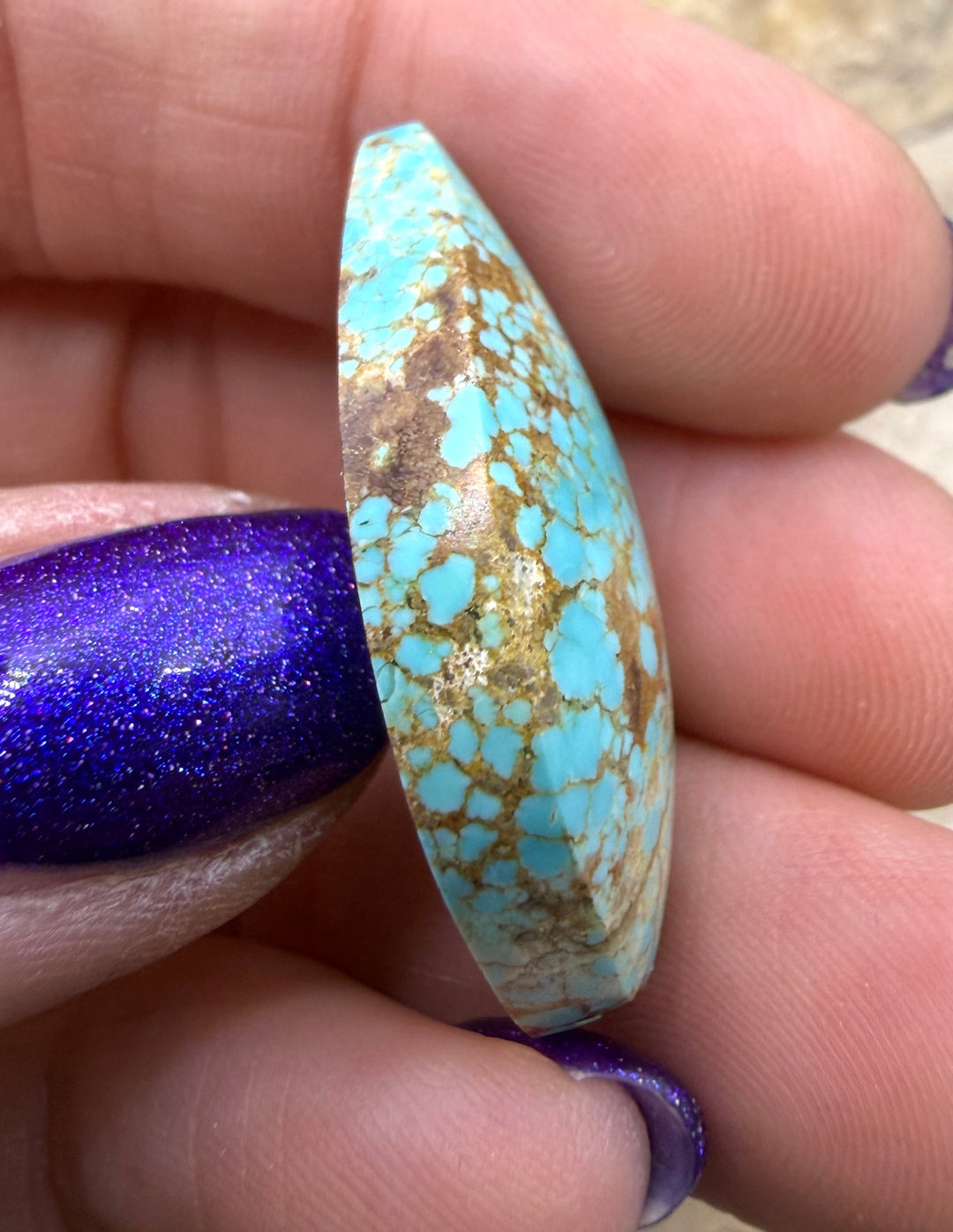 RARE Number 8 Turquoise (Nevada) Focal Pendant Bead