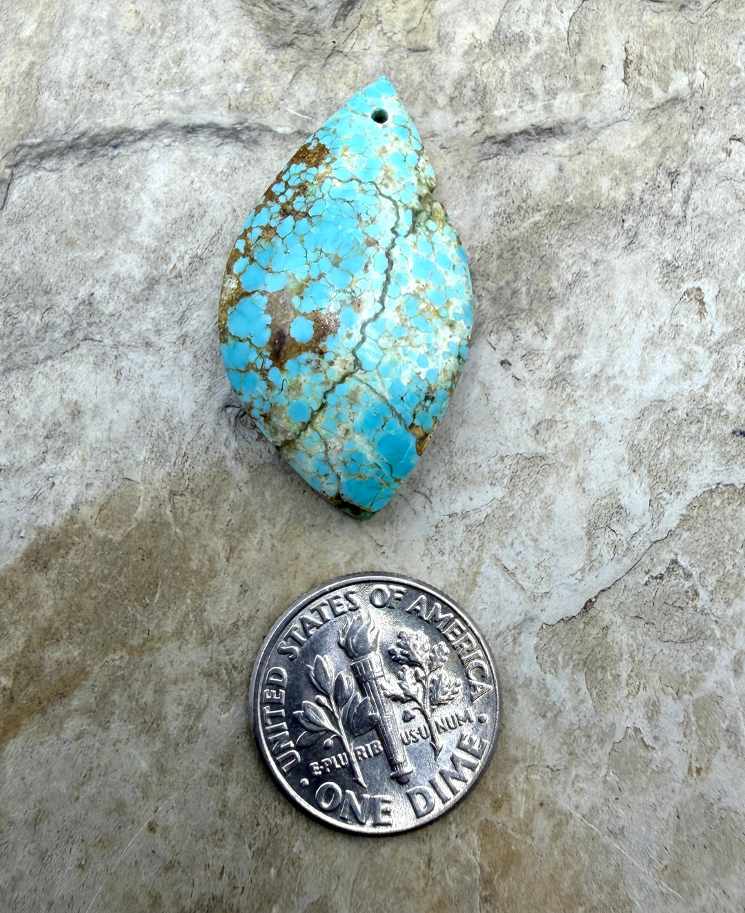 RARE Number 8 Turquoise (Nevada) Focal Pendant Bead