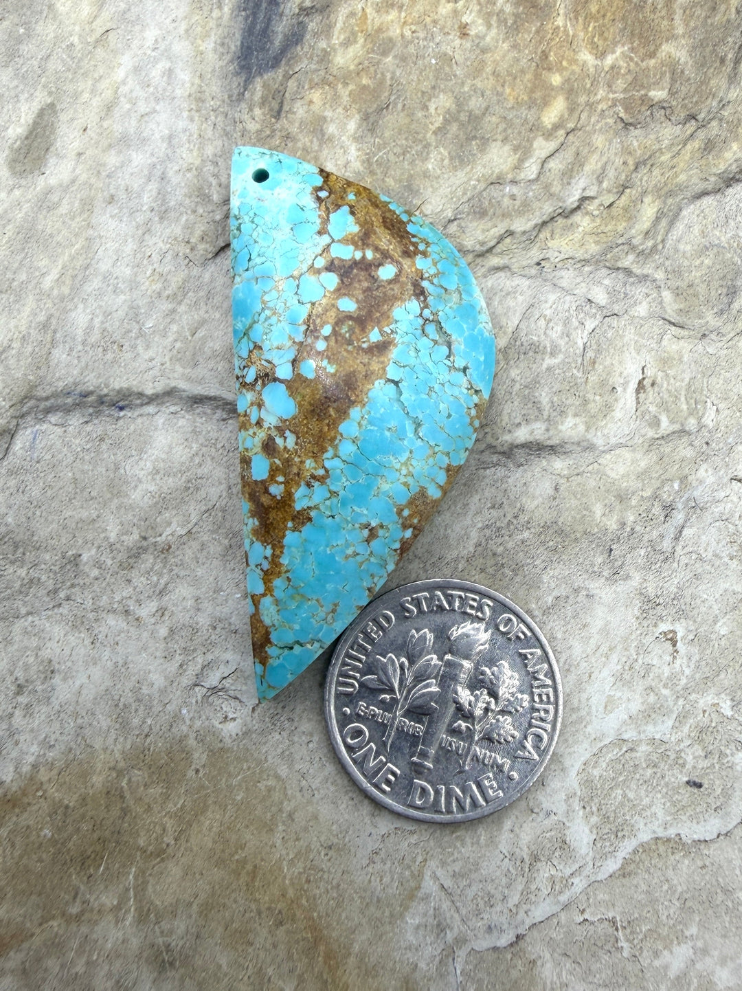 RARE Number 8 Turquoise (Nevada) Focal Pendant Bead 19x42mm