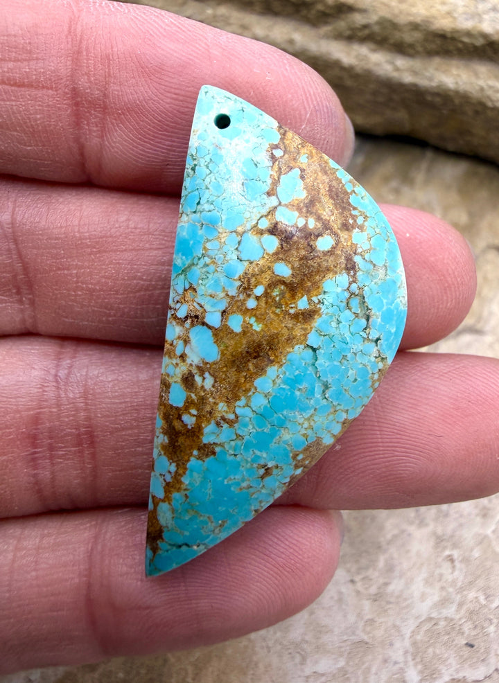 RARE Number 8 Turquoise (Nevada) Focal Pendant Bead 19x42mm