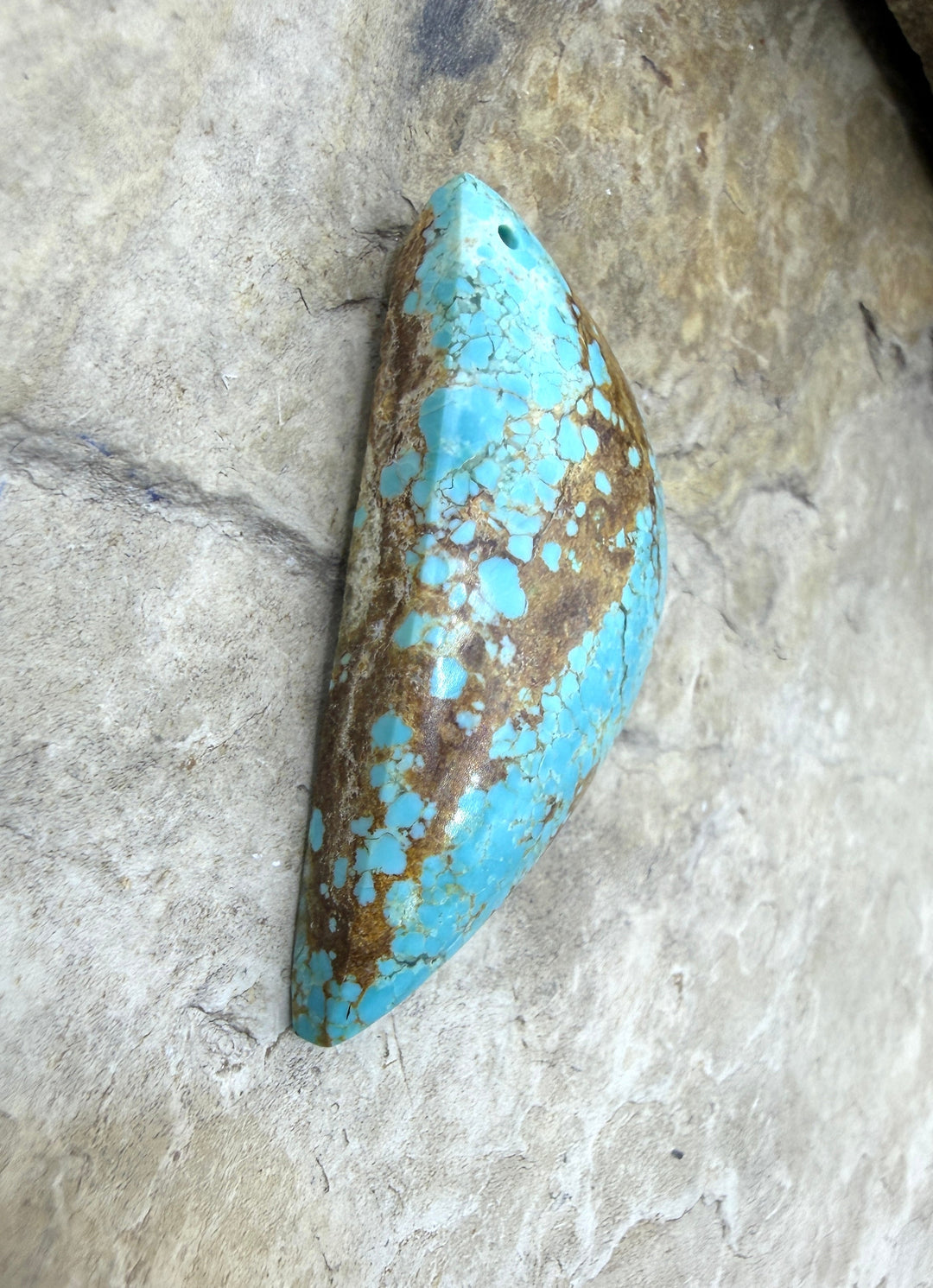 RARE Number 8 Turquoise (Nevada) Focal Pendant Bead 19x42mm
