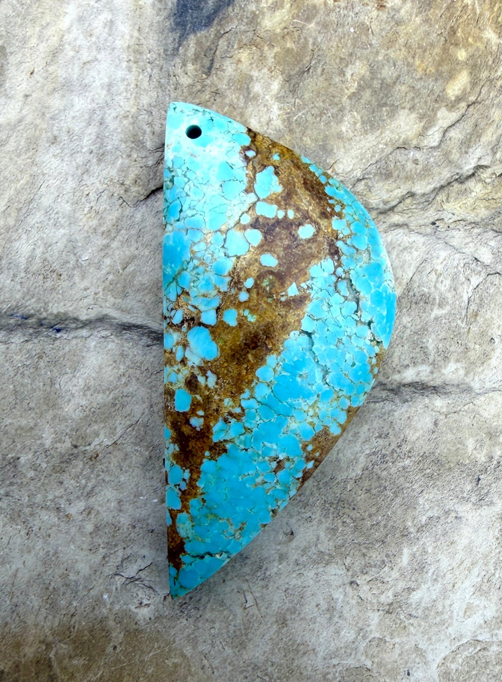 RARE Number 8 Turquoise (Nevada) Focal Pendant Bead 19x42mm