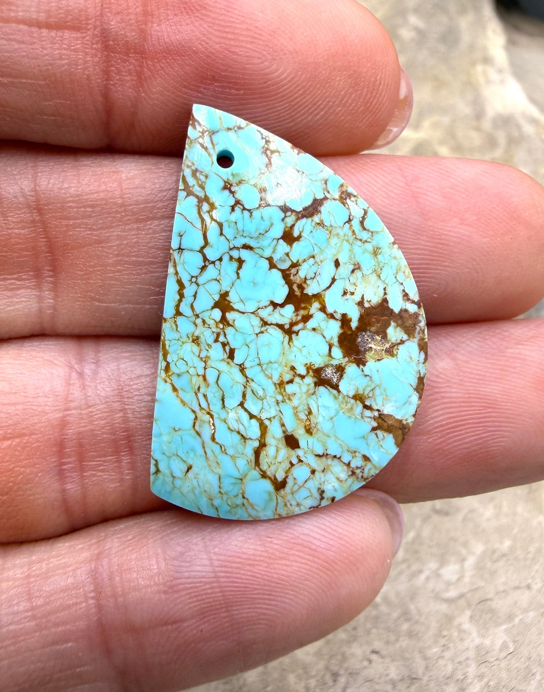 RARE Number 8 Turquoise (Nevada) Focal Pendant Bead 20x30mm