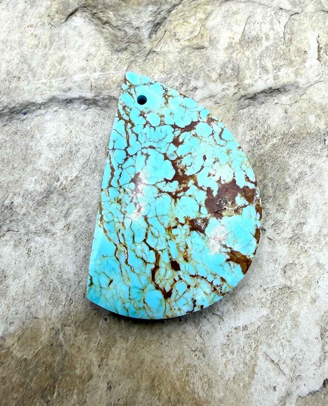 RARE Number 8 Turquoise (Nevada) Focal Pendant Bead 20x30mm