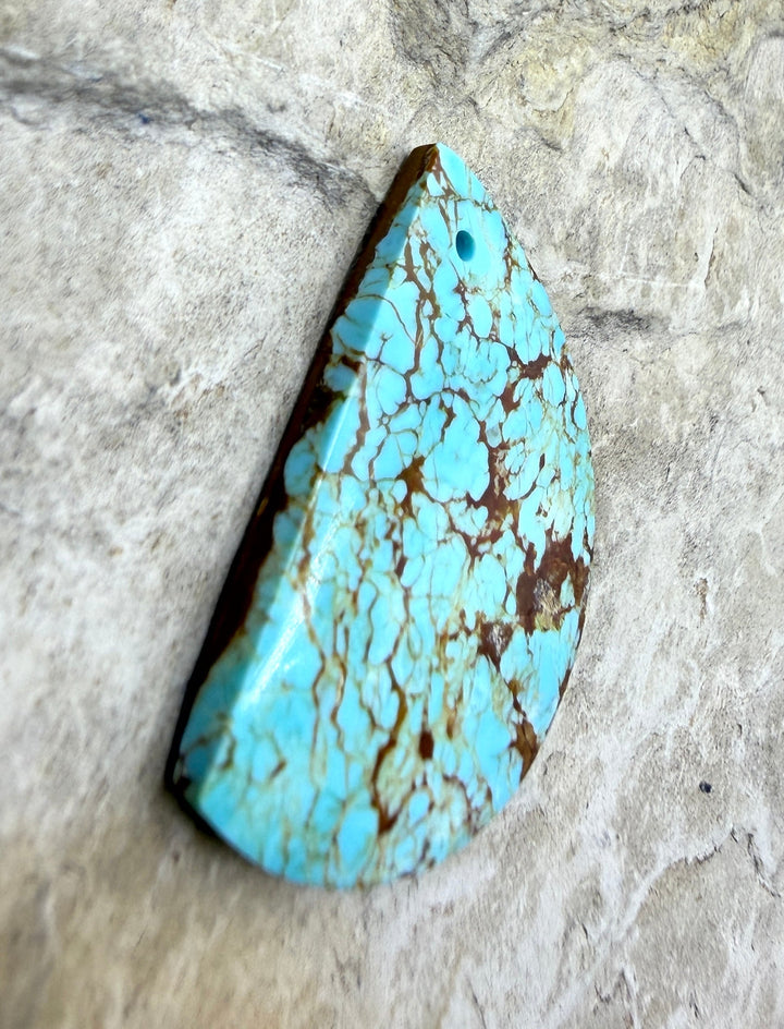 RARE Number 8 Turquoise (Nevada) Focal Pendant Bead 20x30mm