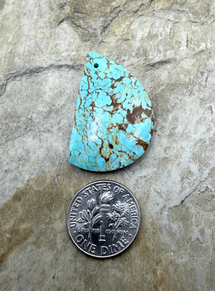 RARE Number 8 Turquoise (Nevada) Focal Pendant Bead 20x30mm