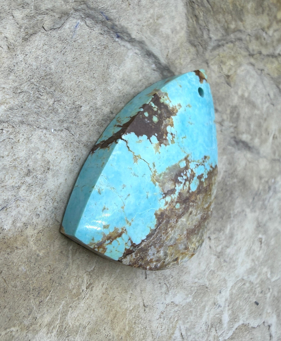 RARE Number 8 Turquoise (Nevada) Focal Pendant Bead 21x31mm