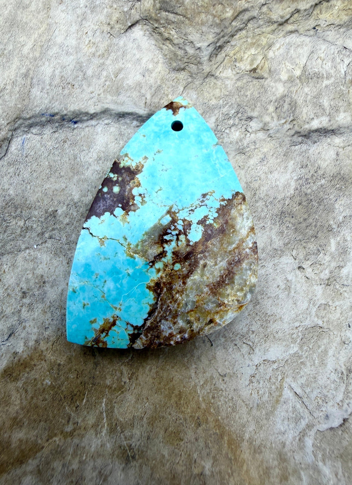 RARE Number 8 Turquoise (Nevada) Focal Pendant Bead 21x31mm