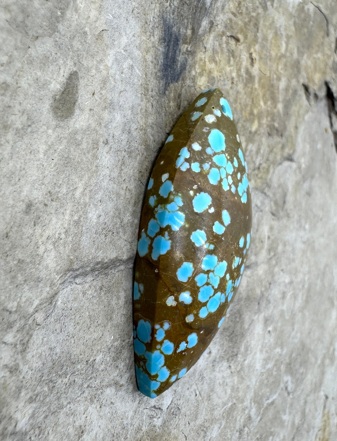 RARE Number 8 Turquoise (Nevada) Focal Pendant Bead 21x46mm