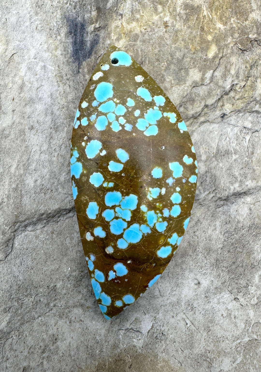 RARE Number 8 Turquoise (Nevada) Focal Pendant Bead 21x46mm