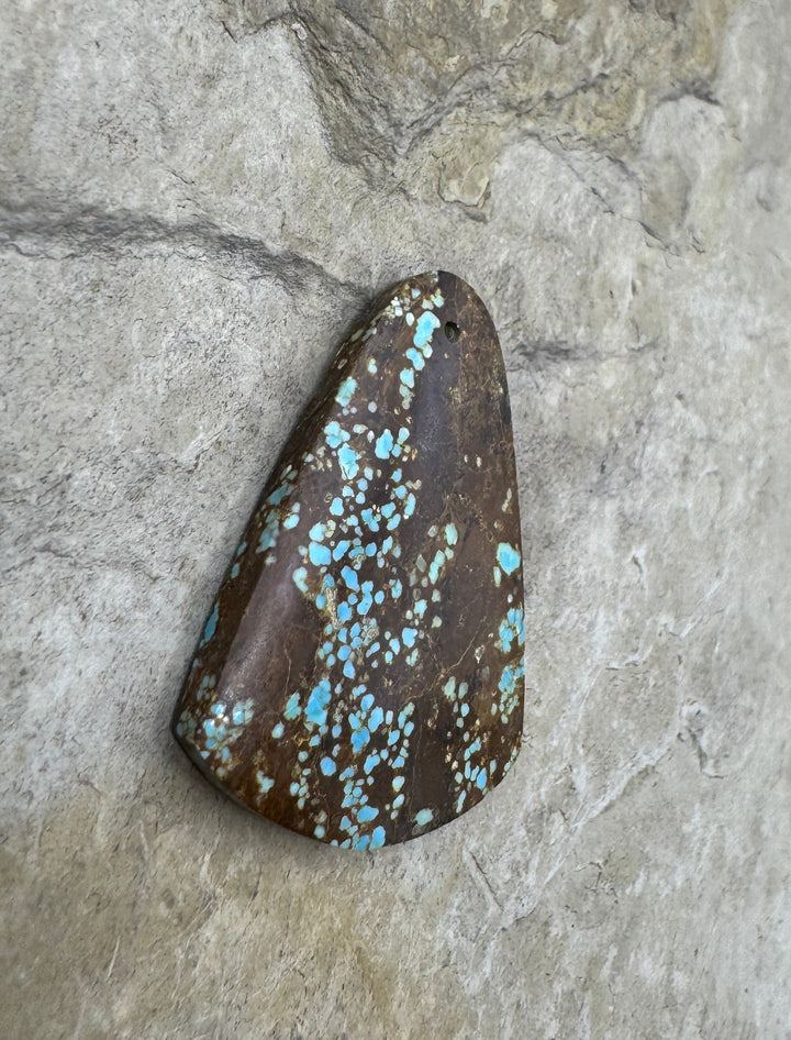 RARE Number 8 Turquoise (Nevada) Focal Pendant Bead 24x32mm