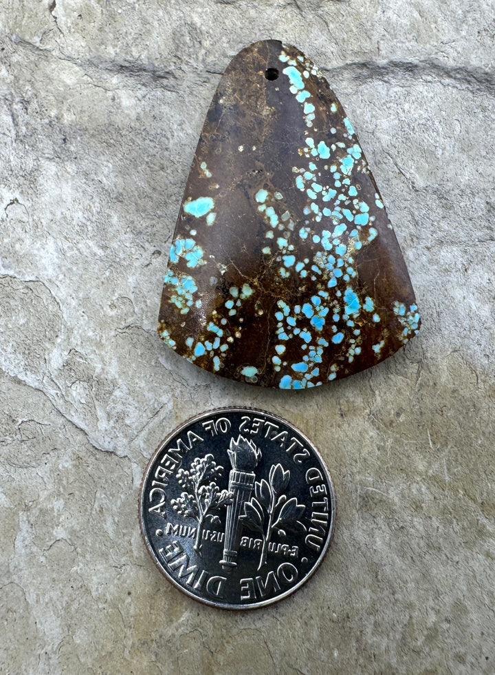 RARE Number 8 Turquoise (Nevada) Focal Pendant Bead 24x32mm