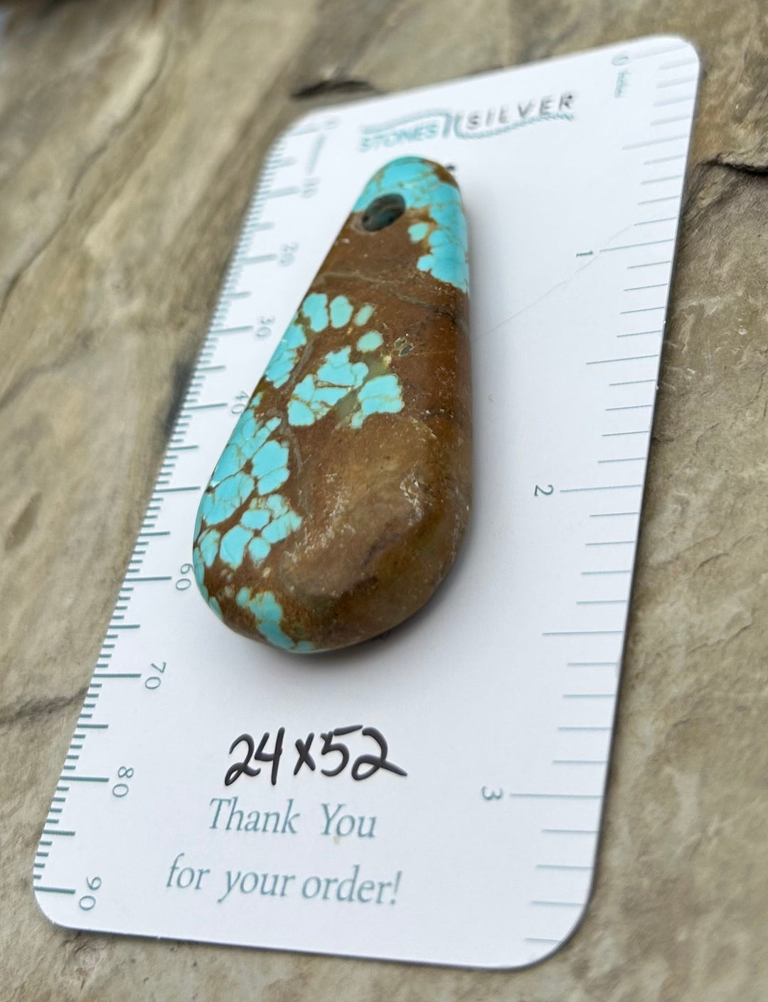 RARE Number 8 Turquoise (Nevada) Focal Pendant Bead 24x52mm