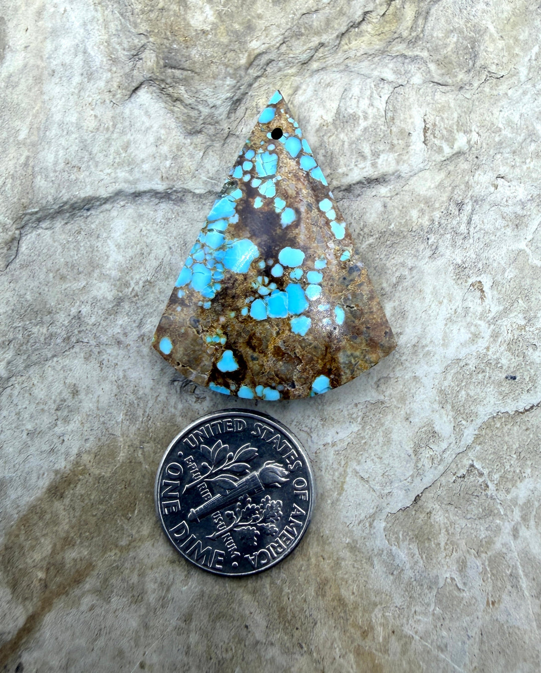 RARE Number 8 Turquoise (Nevada) Focal Pendant Bead 27x34mm