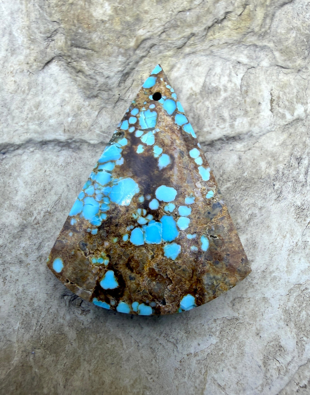 RARE Number 8 Turquoise (Nevada) Focal Pendant Bead 27x34mm