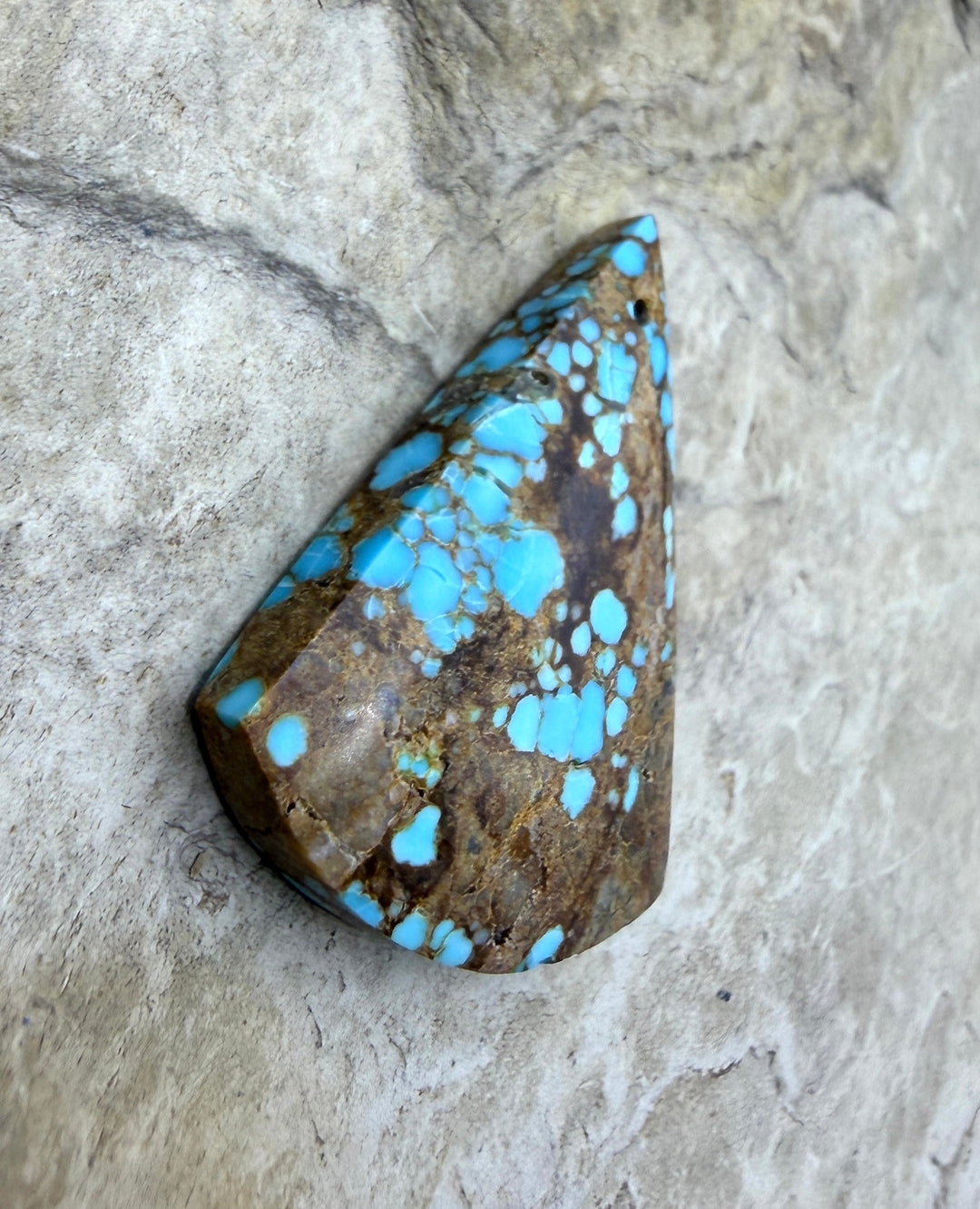 RARE Number 8 Turquoise (Nevada) Focal Pendant Bead 27x34mm