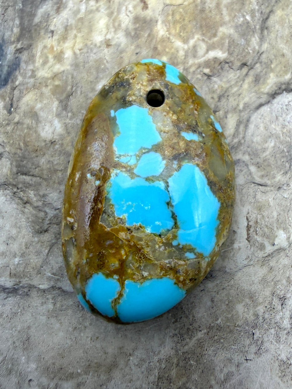 RARE Number 8 Turquoise (Nevada) Focal Pendant Bead (Large