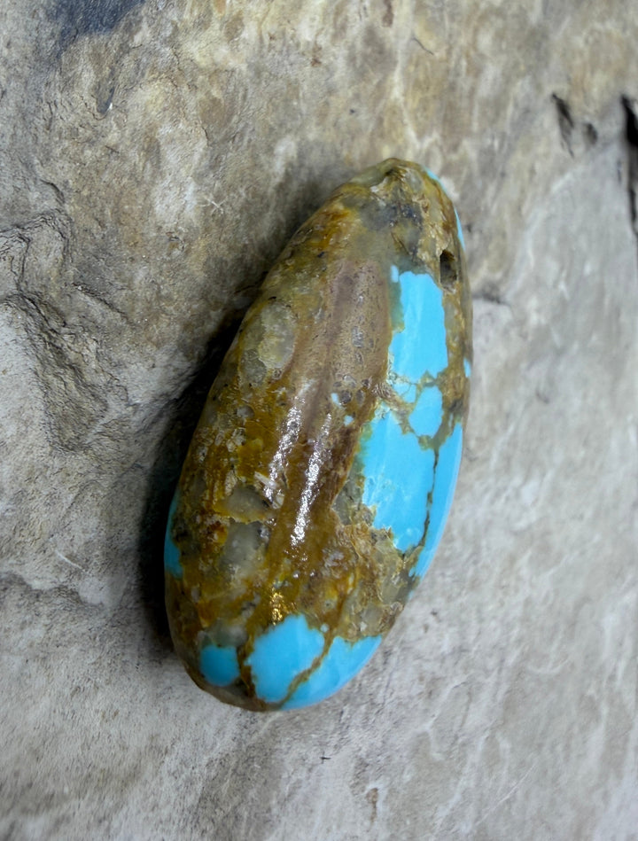 RARE Number 8 Turquoise (Nevada) Focal Pendant Bead (Large