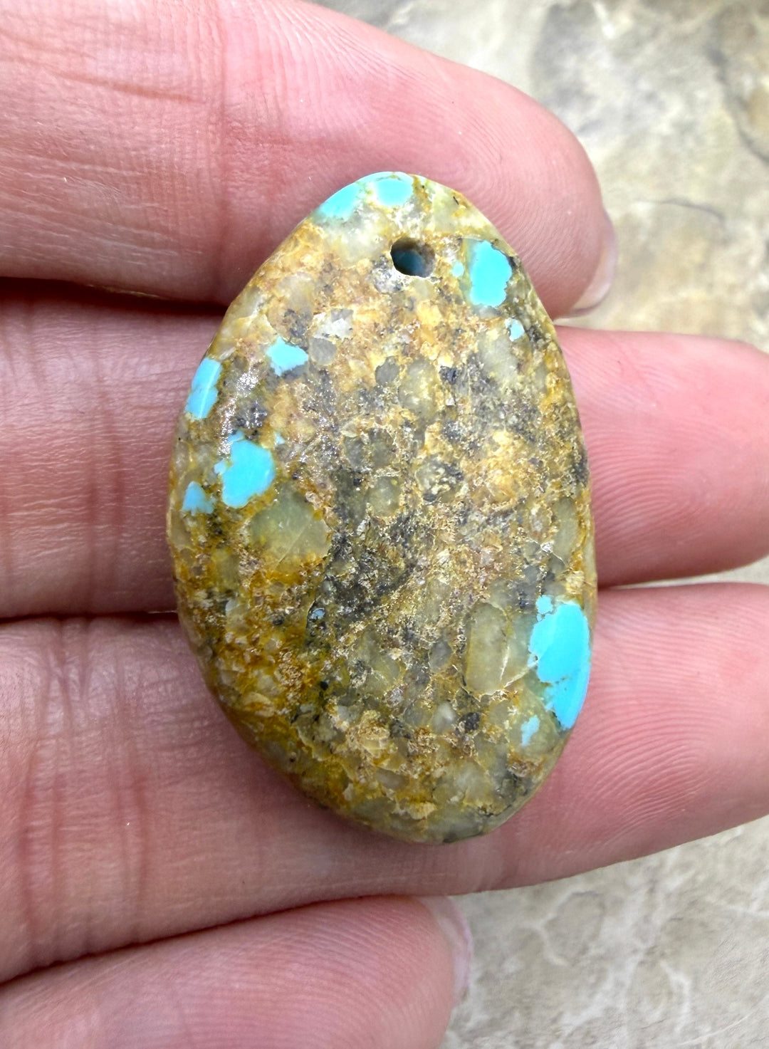 RARE Number 8 Turquoise (Nevada) Focal Pendant Bead (Large