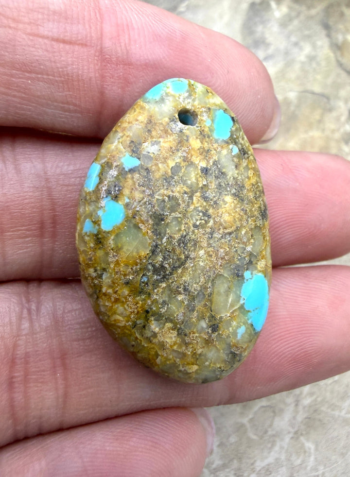 RARE Number 8 Turquoise (Nevada) Focal Pendant Bead (Large