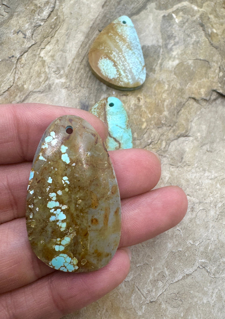 RARE Number 8 Turquoise (Nevada) Focal Pendant Bead (Select