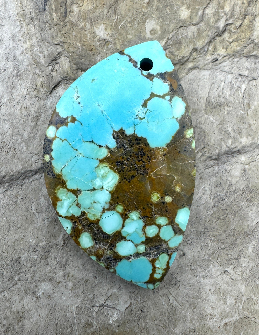 RARE Number 8 Turquoise (Nevada) Focal Pendant Large Hole