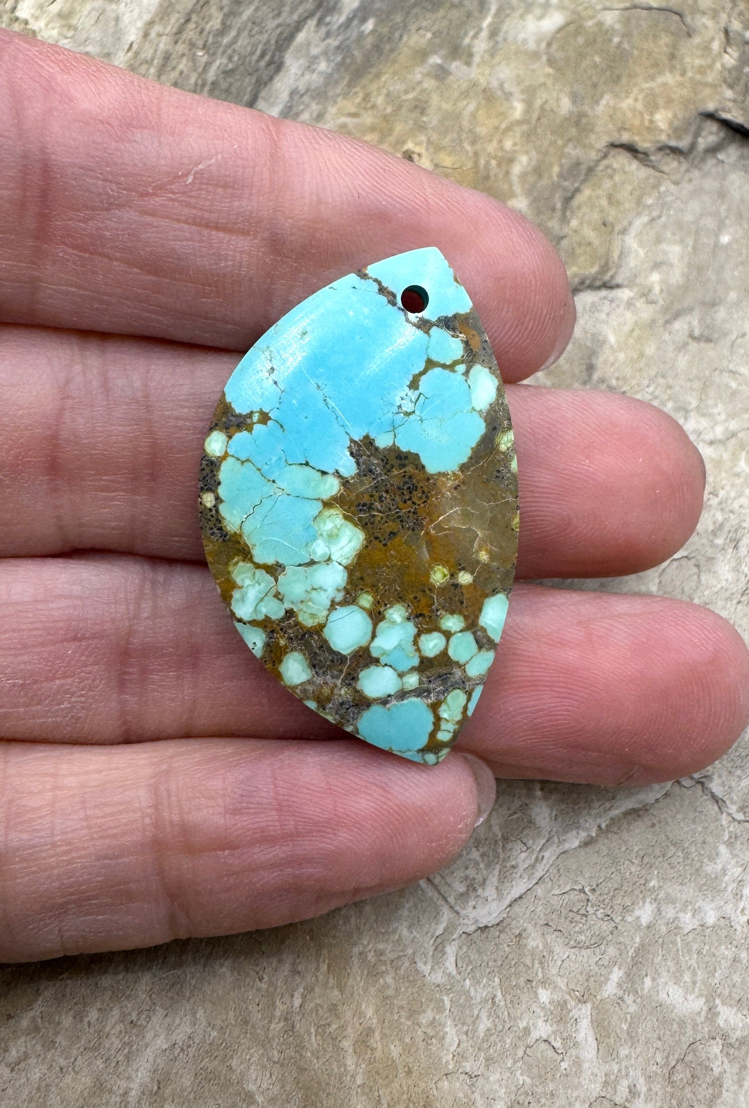 RARE Number 8 Turquoise (Nevada) Focal Pendant Large Hole