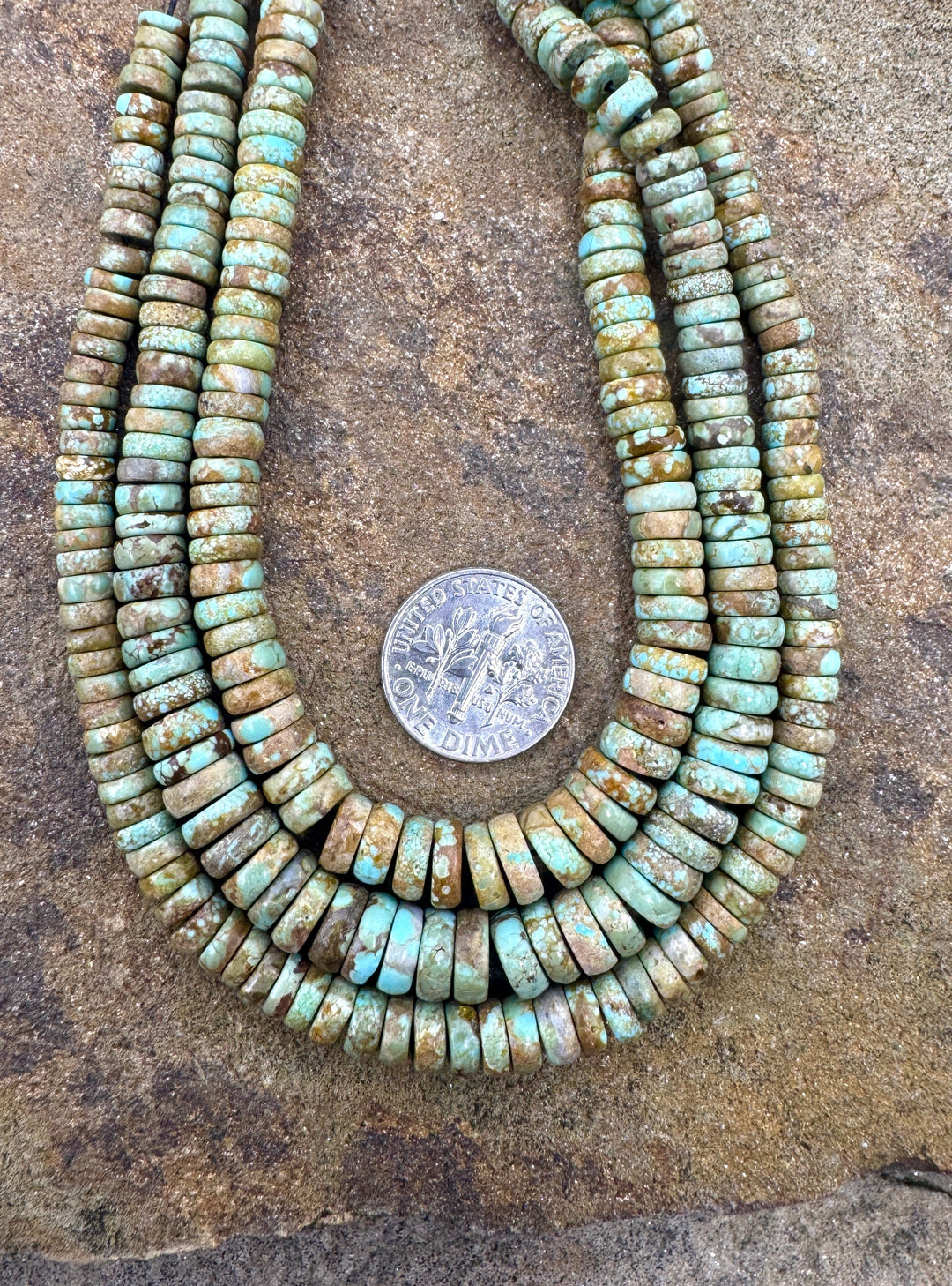 RARE Number 8 Turquoise (Nevada) Graduated 6-8mm Button