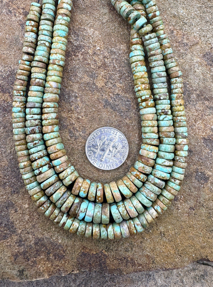 RARE Number 8 Turquoise (Nevada) Graduated 6-8mm Button