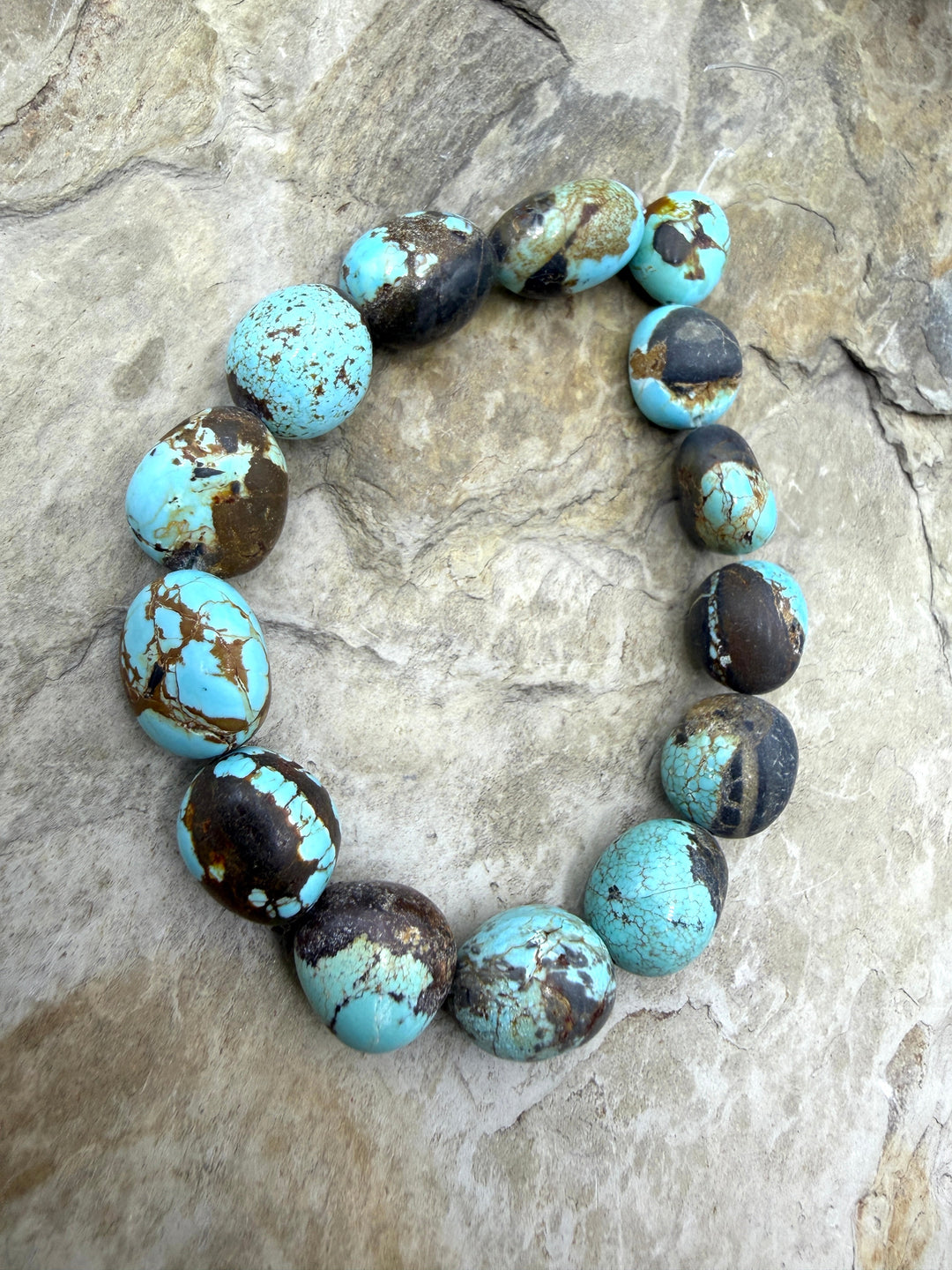 RARE Number 8 Turquoise (Nevada) Graduated (8-12mm) Rounded