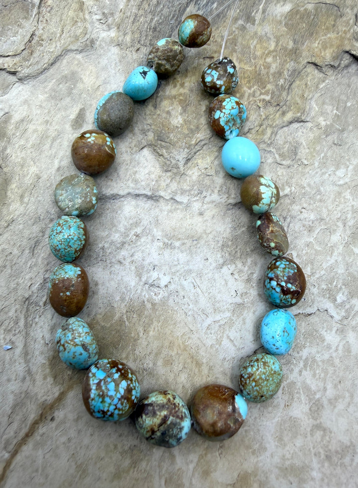 RARE Number 8 Turquoise (Nevada) Graduated (8-12mm) Rounded