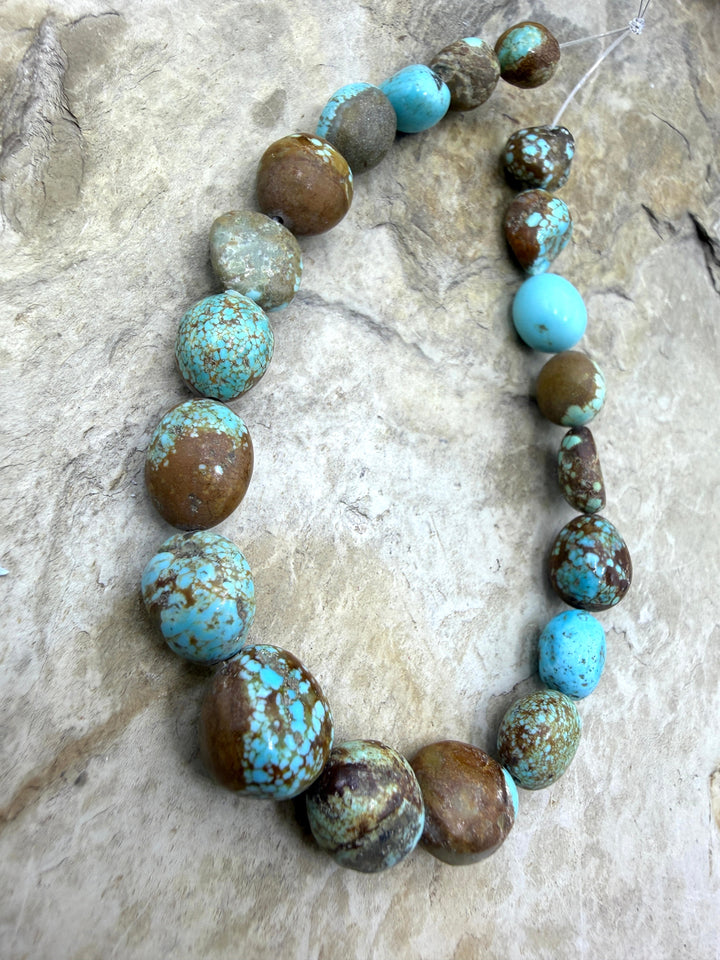 RARE Number 8 Turquoise (Nevada) Graduated (8-12mm) Rounded