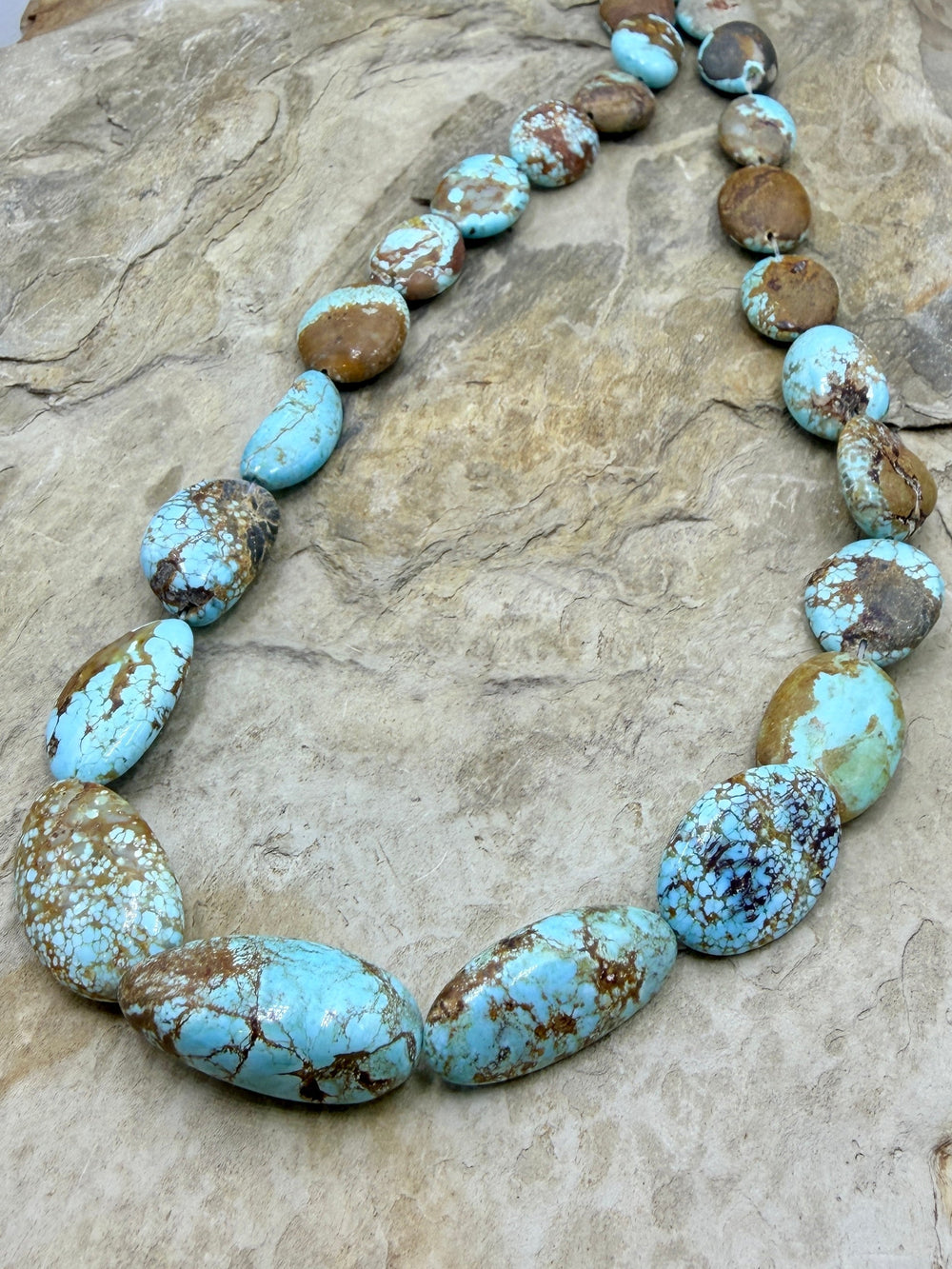 RARE Number 8 Turquoise (Nevada) Graduated Flat Oval Nugget