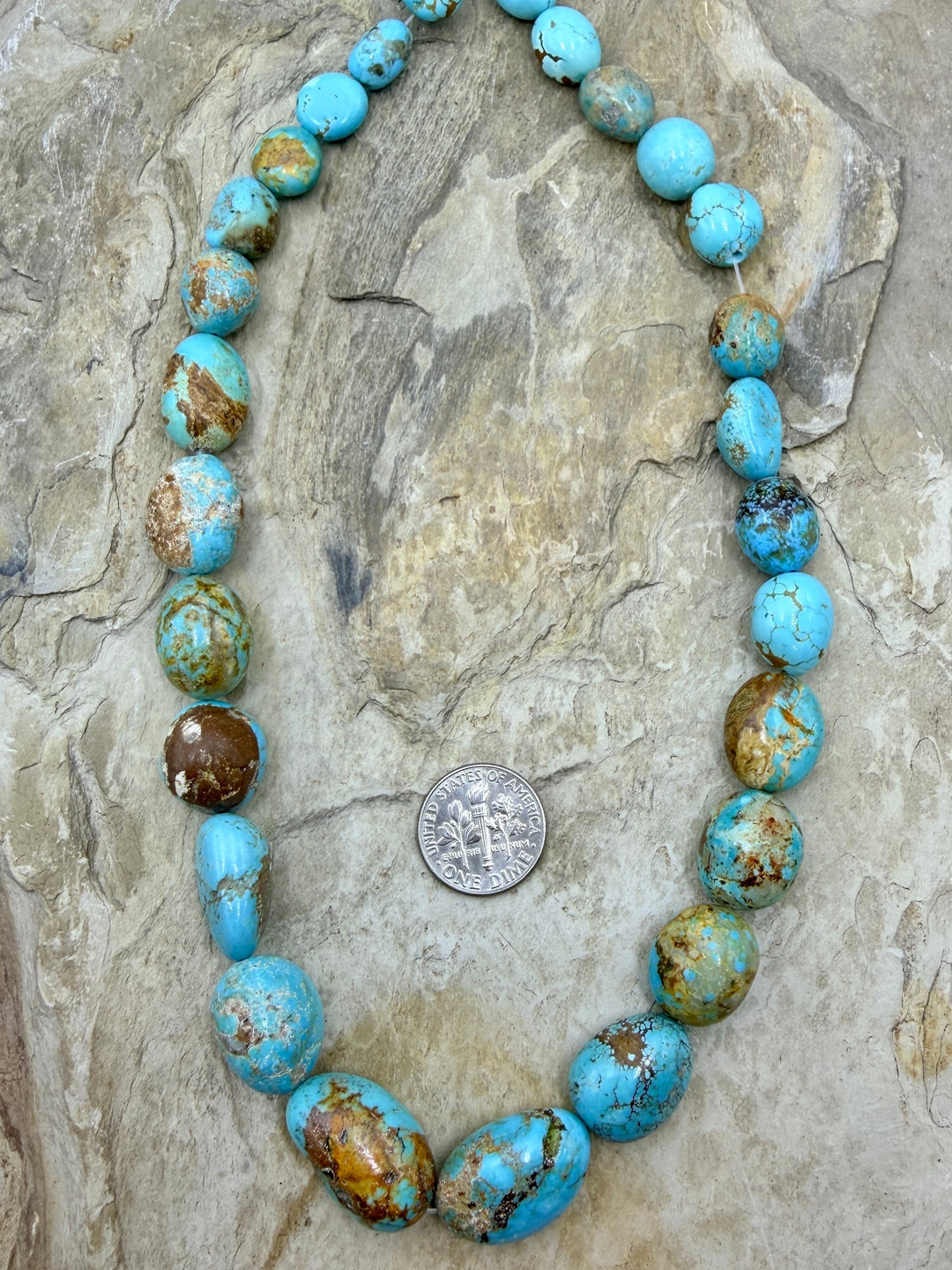 RARE Number 8 Turquoise (Nevada) Graduated Flat Oval Nugget